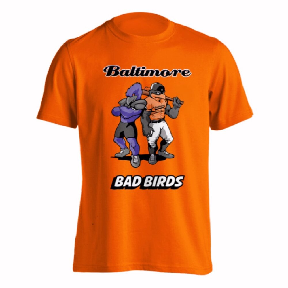 Baltimore Bad Birds Sport Teams Orange Short Sleeve T-Shirt - NEW Fast Ship